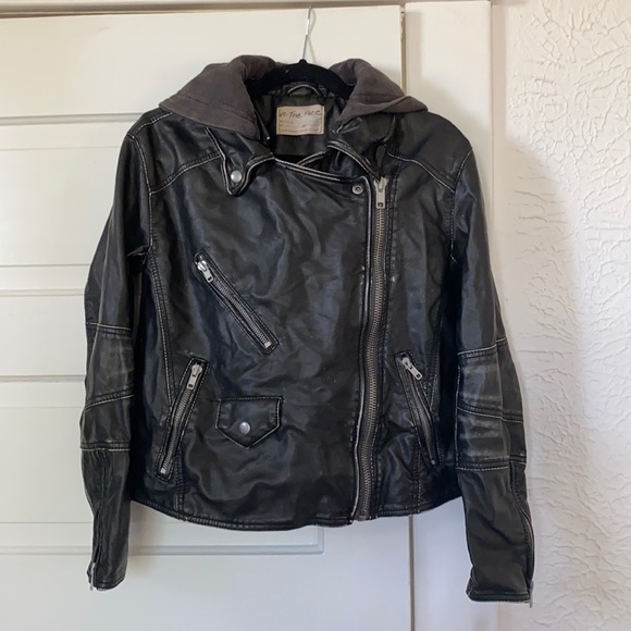 free people leather distressed jacket - Picture 3 of 5